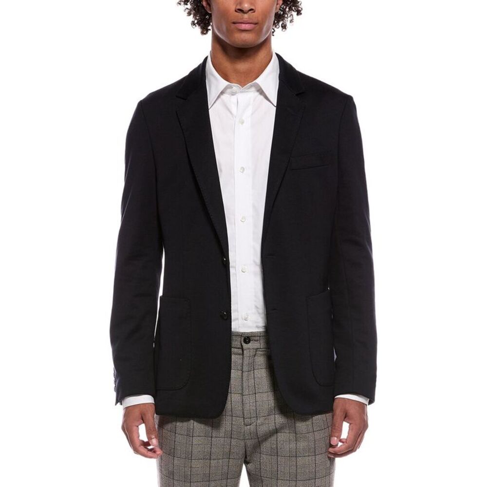 Hugo Boss Mens Boss  Silk-Blend Jacket, Blue